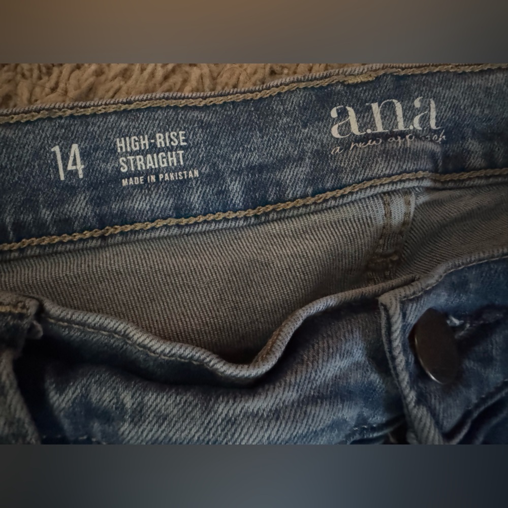 a.n.a Blue Straight Jeans Classic Denim - Picture 3 of 3